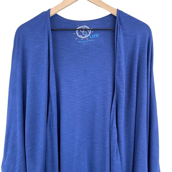 Blue Life navy blue cocoon dolman open front long sleeve jacket cardigan small - Picture 4 of 10